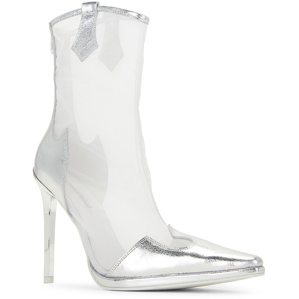 Jeffrey Campbell | Get-rowdy Heeled Bootie in Silver Mesh Size 6